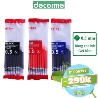 Ngòi gel ruột bút gel bấm DecorMe bullet 0.5mm dài 11cm cho viết gel bấm viết trơn