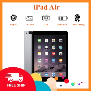 Máy Tính Bảng Ipad Air Chính Hãng, Tải full ứng dụng, học online, chơi game, giải trí..tặng phụ kiện khi mua máy