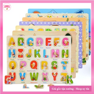 Bảng Núm Gỗ Loại 22x30 Cm 20 Mẫu Mới Hàng Chuẩn Đẹp Chủ Đề Chữ Cái, Chữ Thường, Côn Trùng, Động Vật, Giao Thông, Hoa Quả