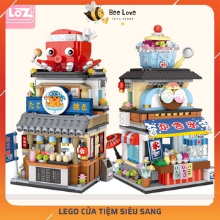 Mô hình lắp ráp lego cửa hàng LOZ Streetmini 1219, đồ chơi ghép hình thông minh trí tuệ phát triển tư duy cho bé