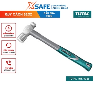 Búa đầu tròn TOTAL THT74326 900g Búa cầm tay đầu bi mini rèn nguyên khối carbon 45#, chịu nhiệt, tay cầm kiểu dáng mảnh