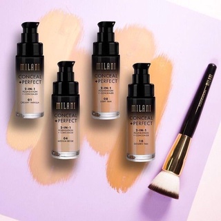Kem nền MILANI Conceal + Perfect 2 in 1 Foundation &amp; Concealer (30ml)
