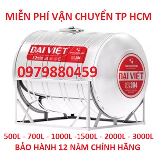 Bồn Nước nằm inox304 Đại Việt - bảo hành 12 năm (500 lít- 3000 lít)