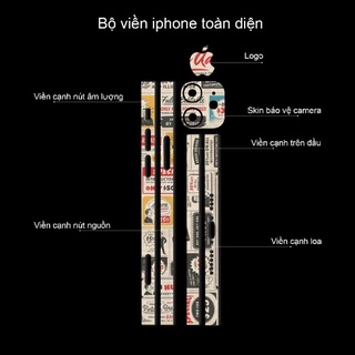 Miếng dán skin 3m viền in hình cho iPhone 13, 13 pro, 13 pro max, 13 mini theo yêu cầu (bộ 2)