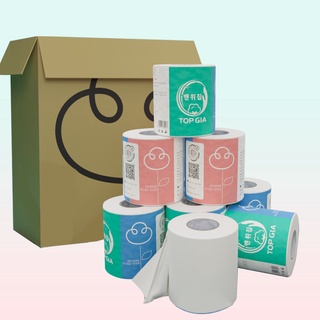 Giấy vệ sinh cuộn,  24 cuộn giấy vệ sinh có lõi 3 lớp Top Gia  không chất tẩy trắng,siêu dai,nhỏ gọn tiện lợi