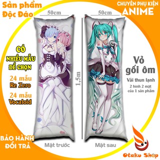 {48 mẫu Dakimakura} Vỏ Gối ôm Anime Re Zero Ram Rem + Vocaloid Miku siêu to dài 1,5m x 50cm hàng có sẵn đặt theo yêu cầu