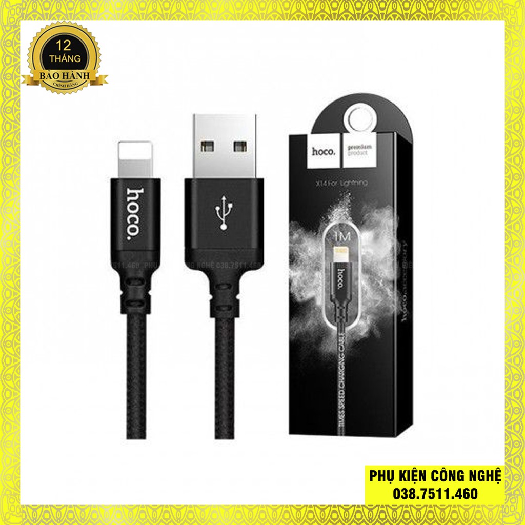 Cáp sạc iphone Hoco X14