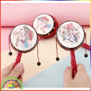 Đồ chơi âm nhạc cho bé trống lắc nhạc cụ dân gian bằng chất liệu nhựa an toàn