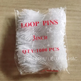 Dây tag treo nhãn mác Dây nhựa Ty vòng - String pin 3 inch
