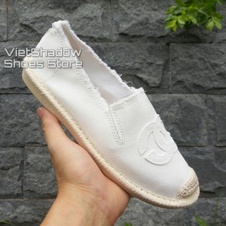Slip on cói nữ - Giày lười vải nữ cao cấp - Vải thô màu trắng - Mã SP 310
