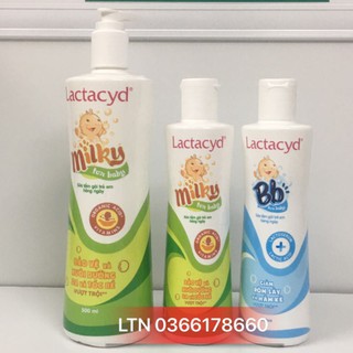 [Chính Hãng] Sữa tắm gội ngừa rôm sảy cho bé Lactacyd Milky chai 250ml hoặc 500ml