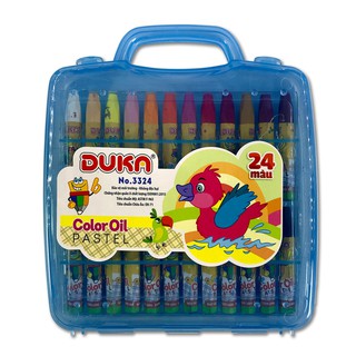 Bút sáp dầu 24 màu DUKA - hộp nhựa