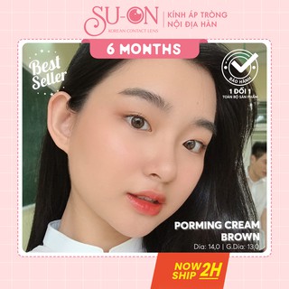 [Video thật] Lens nâu kem tự nhiên CREAM BROWN, kính áp tròng Hàn Quốc chính hãng Olens 14mm, lens cận cho mắt nhạy cảm