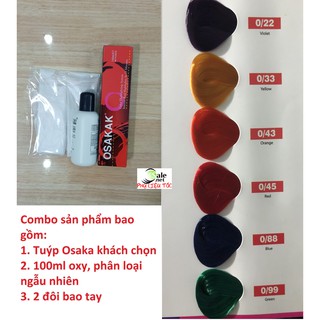 Màu nhuộm tóc osaka có kèm theo oxy trợ nhuộm và bao tay - bảng màu số 8 - chuyên sỉ phụ liệu tóc