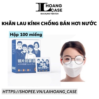 Khăn lau kính Nano hộp 100 miếng giấy lau kính chống bám hơi nước, lau sạch vân tay bụi bẩn