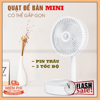 JH2058Quạt tích điện mini để bàn cổng sạc USB tiện lợi,3 cấp độ, gọn nhẹ,có đèn ngủ, sử dụng lên tới 10h