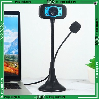 (Bảo hành 06 tháng) Webcam Chân Cao có mic dùng cho máy tính có tích hợp mic và đèn Led trợ sáng - Webcam máy tính để bà