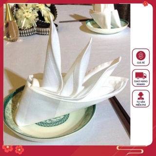 Khăn ăn nhà hàng, khăn ăn khách sạn, khăn napkin chất kaki cotton cao cấp sẵn hàng ship hỏa tốc