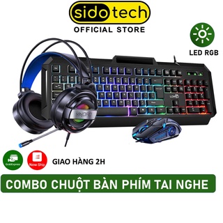 Combo 3 món bàn phím V5 pro | chuột G5 | tai nghe Q3 Sidotech phiên bản gaming cho game thủ Esport - Hàng chính hãng