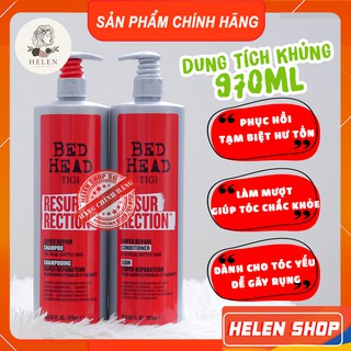 Cặp Dầu Gội Xả TIGI ĐỎ 970ML*2 Dung Tích Khủng TIGI Bed Head Phục Hồi Tóc Hư Tổn | Hàng Chính Hãng