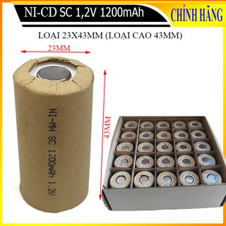 Pin máy khoan mới NiCd / Nimh 1200mAh (PIN SC 43 x 23mm) - Dòng xả 15C