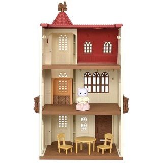 Sylvanian Families 5400 gift set ngôi nhà có thang máy -  Red Roof Tower Home Gift Set - Đồ chơi nhà búp bê