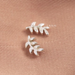 Khuyên nhành lá nhỏ BẠC S925 LANN E269