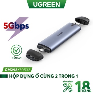 Hộp ổ cứng M.2 (B-Key) NGFF ra type c 3.1 gen 2 và usb 3.0 - UGREEN CM298 70533