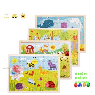 Bảng Ghép Hình trẻ em 60 Mảnh bằng Gỗ Nhiều Chủ Đề, đồ chơi xếp hình giải trí nhiều chủ đề, Cho Bé từ 2-7 Tuổi - BABO