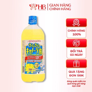 Dầu ăn hoa cải Ajinomoto nội địa Nhật chai 1L date 3/2023