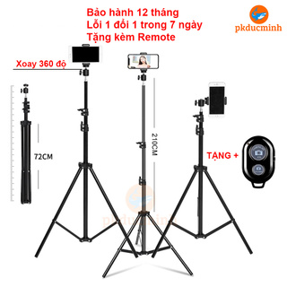 Gậy chụp ảnh 3 chân, gậy livestream quay video tiktok tripod có giá đỡ điện thoại chân 2m1 có kẹp