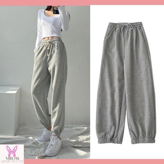 Quần jogger nữ bo gấu trơn vải thun dài da cá quần ống rộng nỉ joggers thể thao tập gym unisex len tăm mềm dây rút milow