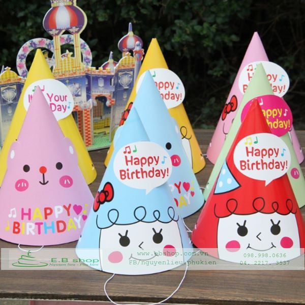 Set 6 chiếc mũ sinh nhật cho bé