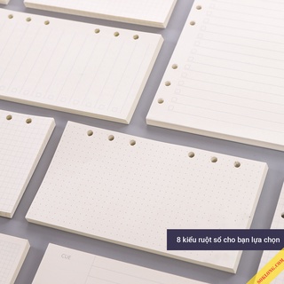File còng sắt A5 ruột giấy refill 90 trang caro/ dot/ kẻ ngang/ kế hoạch tùy chọn bìa, mẫu giấy