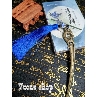 Bookmark kim loại cổ trang tua rua đánh dấu trang kẹp sách tiện lợi độc đáo