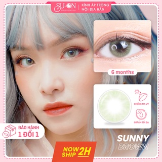 [Video thật] Lens nâu tây ánh rêu SUNNY BROWN, kính áp tròng Hàn Quốc chính hãng 14mm, lens cận 6 tháng siêu êm