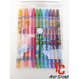 Bút sáp vặn 12 màu Doraemon COLOKIT