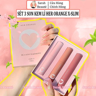 Son Kem Lì HER ORANGE 3 Son X-slim, Set Son Lì Mẫu Mới Màu đẹp, Son Hot Trend - Sarah Beaute MP55
