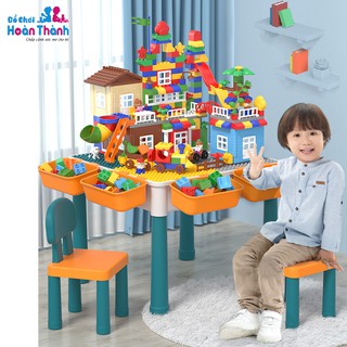 Bàn xây dựng đa chức năng cho trẻ em, đồ chơi lắp ráp, xếp hình cho bé thông minh
