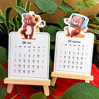 {TẶNG GIÁ ĐỠ } Lịch để bàn âm dương 2022 mini đế gỗ trang trí, lịch sáng tạo cắt bế thủ công động vật cưng xỉu.