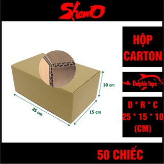 [ 50 chiếc ] Hộp carton KT: 25cm x 15cm x 10cm – Dùng trong công tác đóng hàng hỗ trợ vận chuyển - Hộp COD