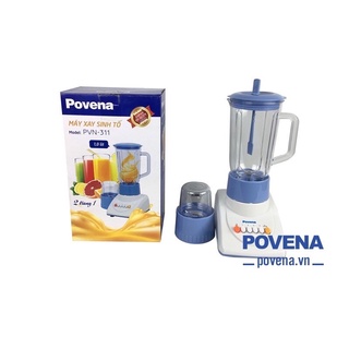 [Mã 44ELSALE2 giảm 7% đơn 300K] Máy xay sinh tố 2 cối thủy tinh cao cấp Povena PVN-311