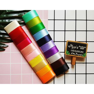 Set 10 mét ruy băng lụa trơn 2cm (mỗi màu 1 mét)