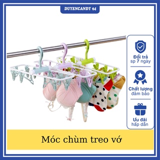 móc treo vớ,quần lót - móc chùm treo quần áo sơ sinh mini tiện dụng