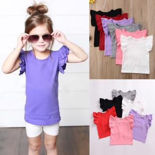 Bộ Áo Liền Quần Tay Cánh Tiên Chất Liệu Cotton Thời Trang Mùa Hè Cho Bé 0-6 Tuổi