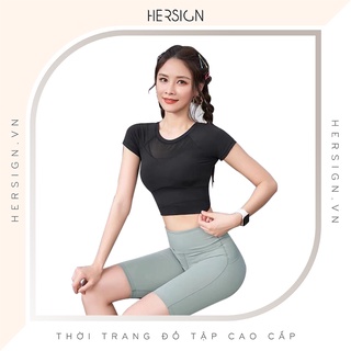 CROPTOP NỮ ÁO CROPTOP TẬP GYM ĐỒ TẬP GYM NỮ ÁO TẬP NGẮN TAY HERSIGN