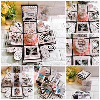 Love box họa tiết tình yêu màu hồng 25 ảnh ( tặng 1 thiệp ghi lời chúc kèm hộp)