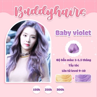 Thuốc nhuộm tóc Baby violet / Tím khói của Buddyhairs tặng kèm 1 hộp tẩy nhỏ 50K, găng tay, mũ trùm, trợ nhuộm tiện ích
