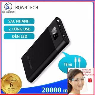 Pin sạc dự phòng tốc độ cao, sạc dự phòng Grown Tech  YM-101 20000mAh LED hỗ trợ sạc nhanh