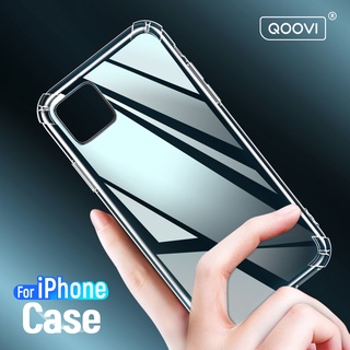 Ốp điện thoại QOOVI silicone dẻo mỏng trong suốt thích hợp cho IPHONE 12 MINI 11 XS X PRO MAX XR SE 8 7 PLUS